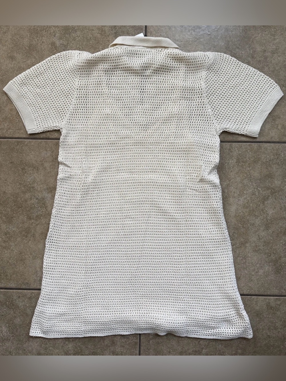 Crochet Dress The Drop Melia Collared Mini Women's Size Large New FAST SHIPPING - Picture 2 of 7